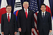 韓米日、３ヵ国首脳会談（２０１７年７月）