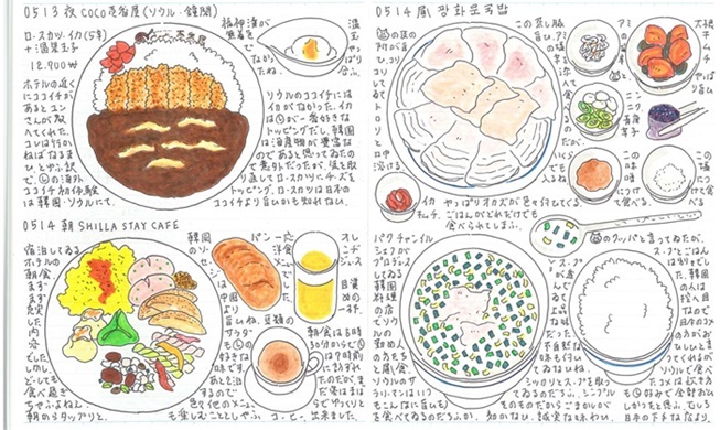 篠田直樹が描いた「韓食絵日記」