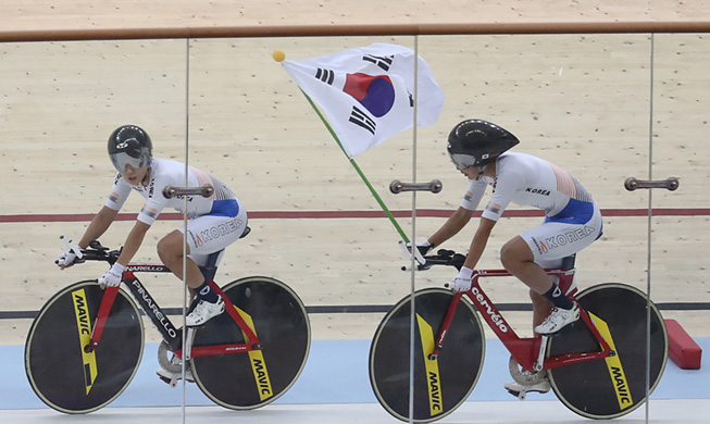 [アジア大会の競技結果：２８日]自転車の女子チームパシュートで韓国３冠