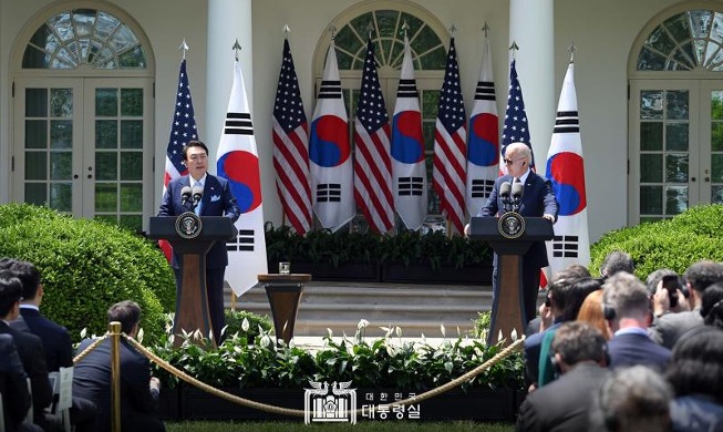 韓米首脳会談　「ワシントン宣言」採択