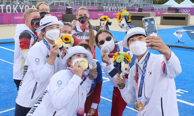 韓国　アーチェリー女子団体で金メダル　五輪９連覇達成
