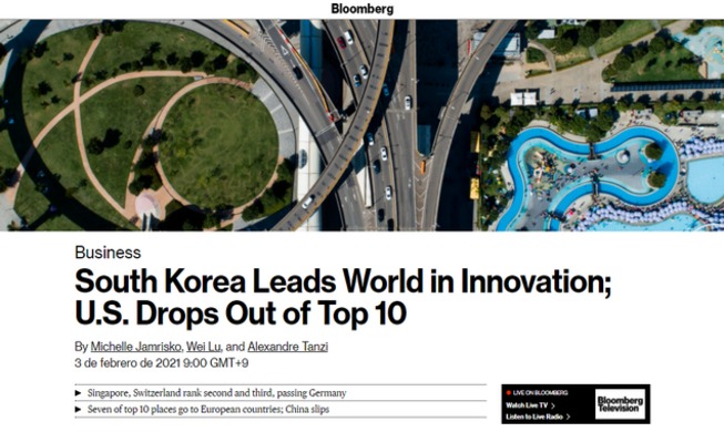 韓国は世界で最も革新的な国　イノベーション指数首位奪還