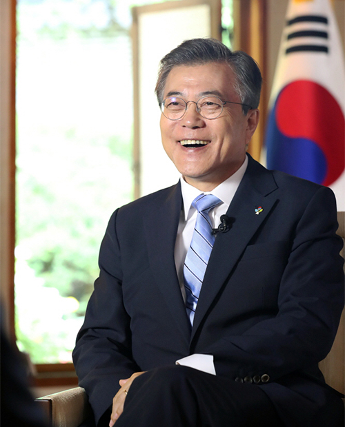 President Moon Jae-in sits down for an interview with CBS at Cheong Wa Dae on June 20. (Photo: Cheong Wa Dae)