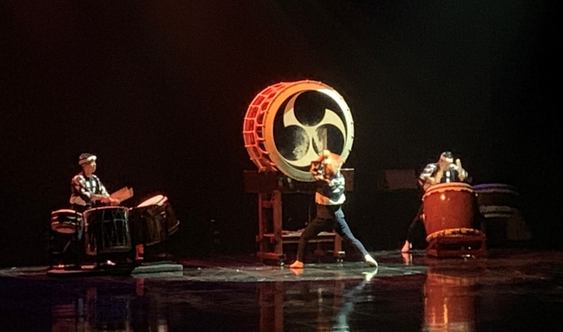 日本の太鼓パフォーマンス＝田村温子撮影