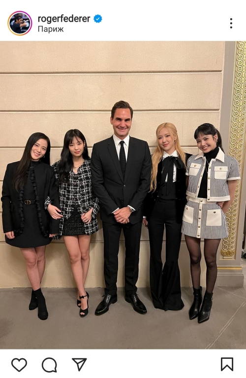 BLACKPINKとフェデラー氏＝フェデラーのインスタグラム