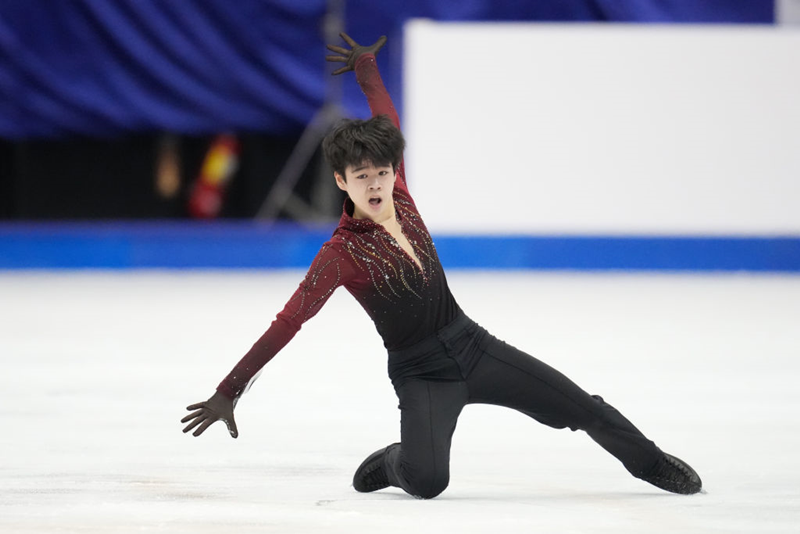 男子フリーで演技するソ・ミンギュ＝２日、台湾・台北