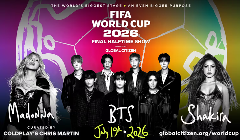 ７月１９日（現地時間）、サッカー・ワールドカップ２０２６北中米大会の決勝戦のハーフタイムショーに出演するアーティストたち＝国際サッカー連盟（ＦＩＦＡ）
