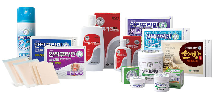 안티푸라민은 오늘날 연고제형 외에도 붙이는 파스, 뿌리는 스프레이, 피부에 바르는 로션 등 다양한 형태로 출시되고 있다.