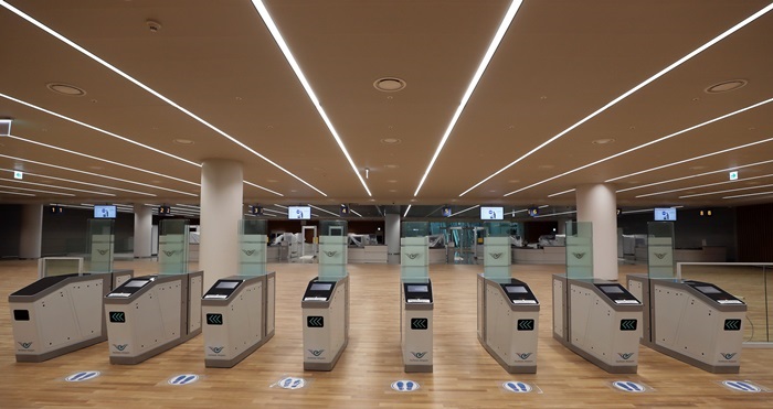 ▲ 인천국제공항 제2여객터미널에 있는 자동출입국심사대. 코리아넷DB