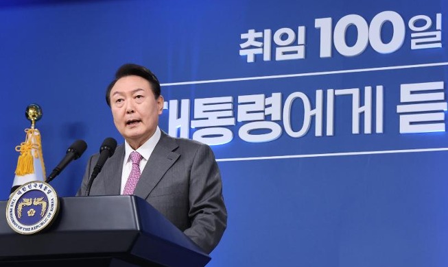 尹大統領 就任100日会見「国民の意が国政運営の基盤」強調