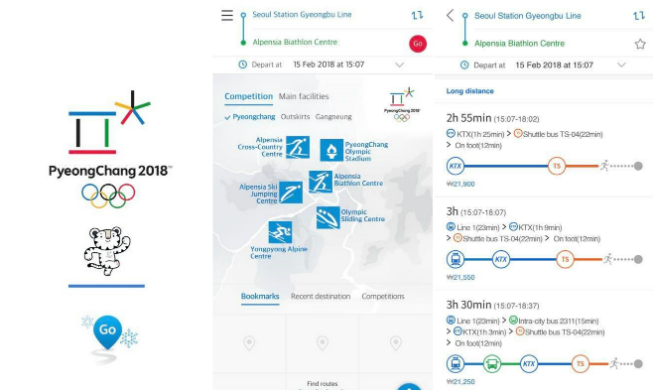 平昌オリンピック交通アプリ「Go平昌」