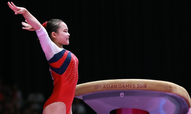 [アジア大会の競技結果：２３日]体操女子跳馬で金メダル獲得、３２年ぶり