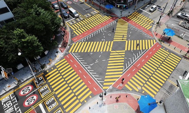 子供を守る黄色の横断歩道