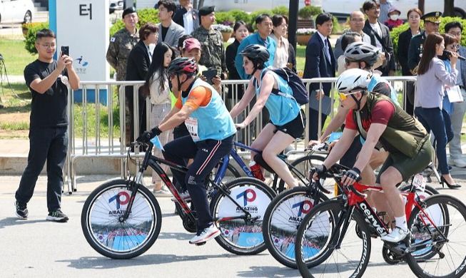 韓国戦争参戦勇士を称える「自転車同盟」