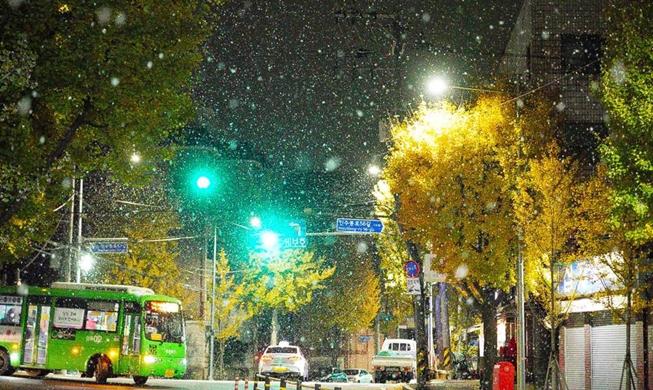 ソウル都心で初雪観測 昨年より１カ月早く