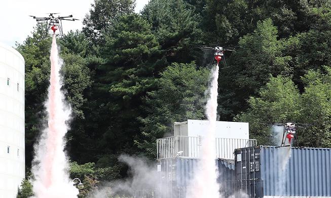 【写真で見る韓国】上空で活躍する消防ドローン