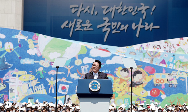 韓国 尹大統領が就任 「国民が真の主人となる国へ」