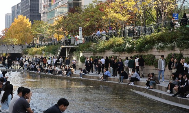 １１月のソウル清渓川の風景