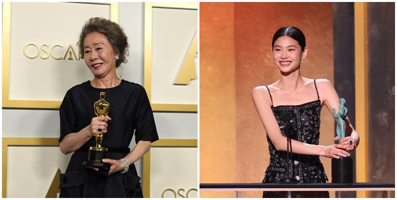 米エンタメ業界誌「バラエティ」が発表した「Women That Have Made an Impact in Global Entertainment（グローバルエンターテインメント業界に影響を与えた女性）」に選ばれた女優のユン・ヨジョン（左）とチョン・ホヨン＝聯合ニュース