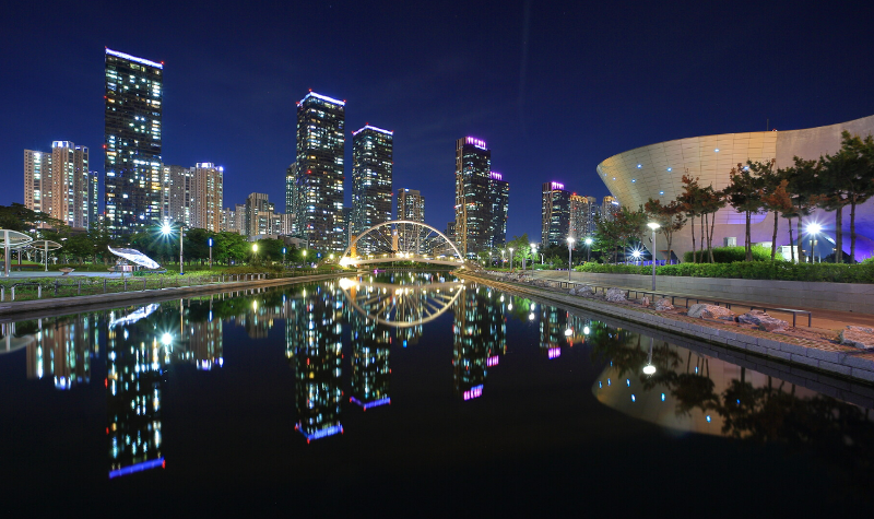 仁川広域市・松島国際都市の夜景＝文化体育観光部