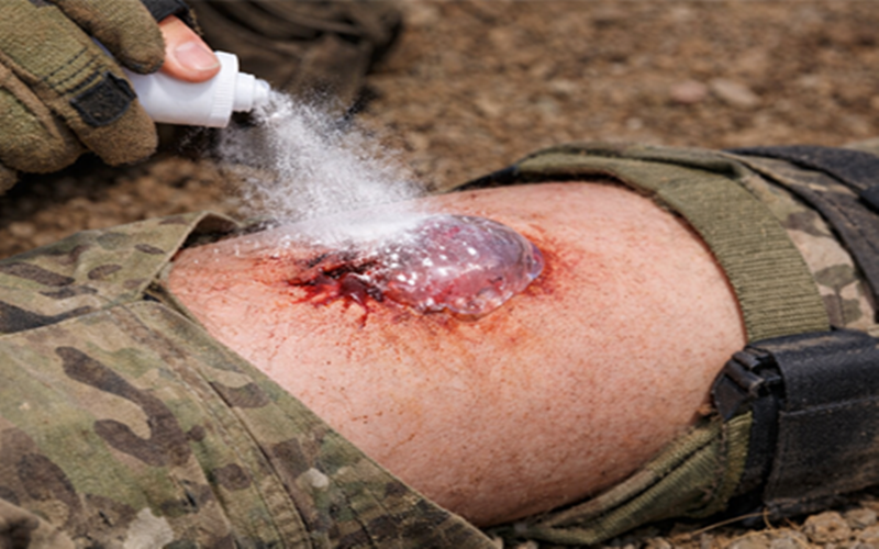 写真は、ＫＡＩＳＴ研究チームが開発したパウダー型止血剤のイメージ＝ＫＡＩＳＴ