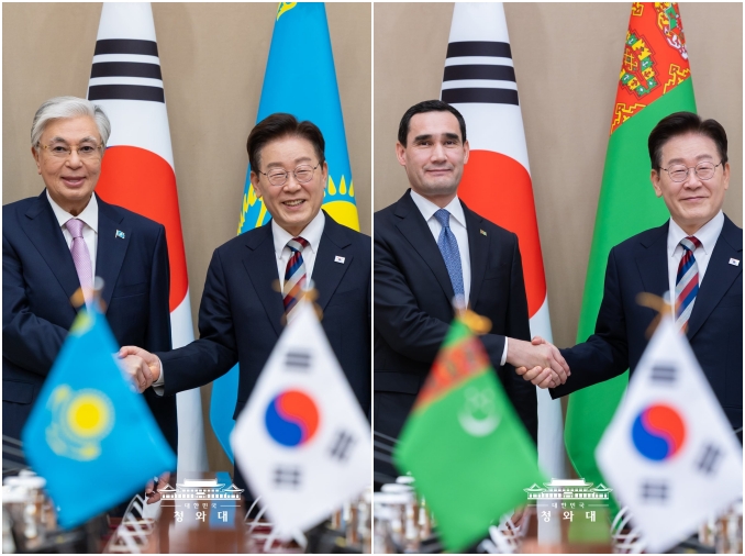 李大統領、カザフスタン・トルクメニスタン首脳と会談